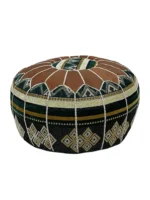 Moroccan ottoman pouf - Almond Cream