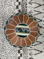 Moroccan ottoman pouf - Almond Cream