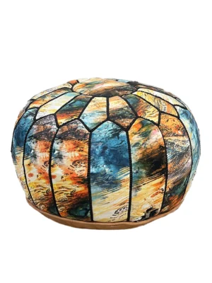 Moroccan Azure Aura Pouf