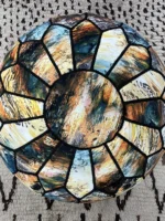 Moroccan ottoman pouf - Azure Aura