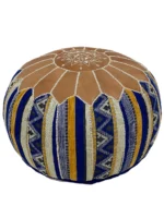 Moroccan ottoman pouf - Azure Oasis