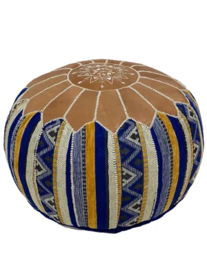 Moroccan Azure Oasis Pouf