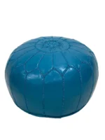 Moroccan ottoman pouf - Baby Blue
