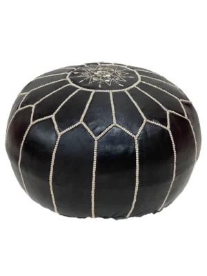 Moroccan Black Luxury Pouf