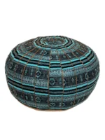 Moroccan ottoman pouf - Blue Lagoon