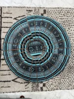 Moroccan ottoman pouf - Blue Lagoon