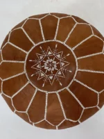 Moroccan ottoman pouf - Brown Berber