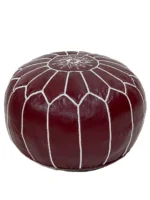 Moroccan ottoman pouf - Burgundy Radiance
