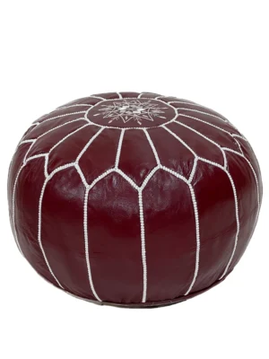 Moroccan Burgundy Radiance Pouf