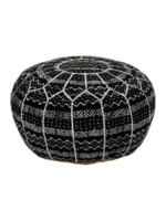Moroccan ottoman pouf - Charcoal Premium