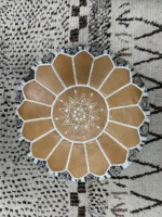 Moroccan ottoman pouf - Cookies and Cream