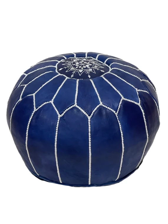 Moroccan ottoman pouf - Deep Blue