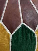 Moroccan ottoman pouf - Fern Forest