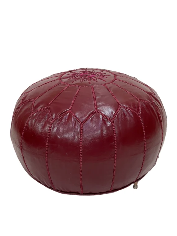 Moroccan ottoman pouf - Garnet Glory