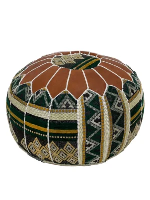 Moroccan Green Oasis Pouf