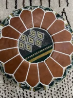 Moroccan ottoman pouf - Green Oasis