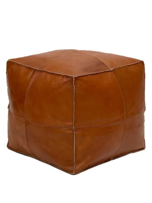 Moroccan Koutoubia Leather Ottoman Pouf