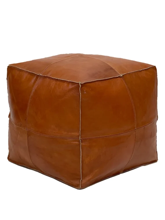 Moroccan ottoman pouf - Koutoubia Leather Ottoman