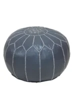 Moroccan ottoman pouf - Milky Gray