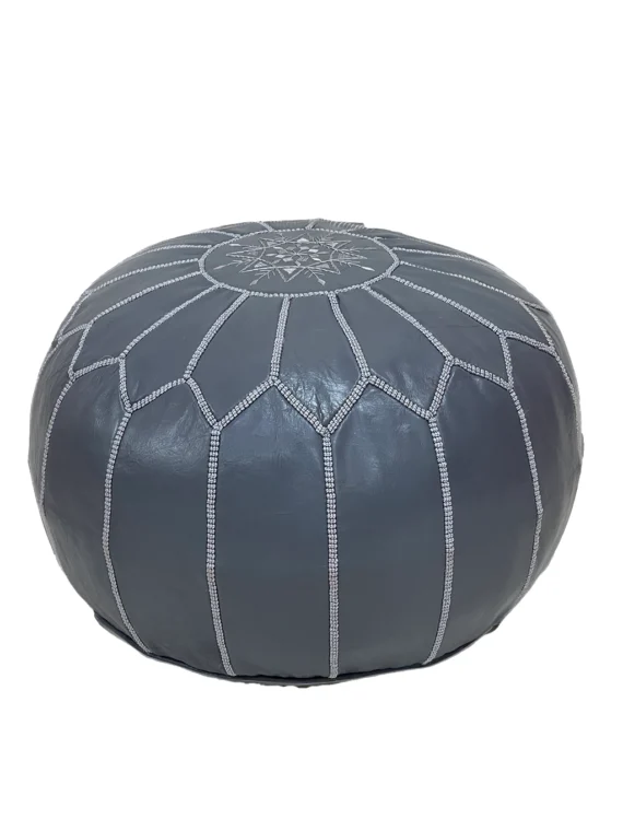 Moroccan ottoman pouf - Milky Gray