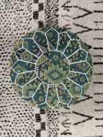 Moroccan ottoman pouf - Minty Fresh