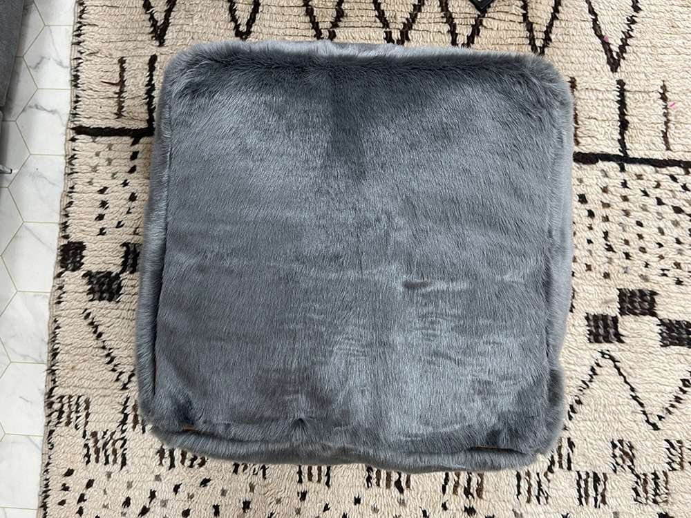 Moroccan ottoman pouf - Misty Gray