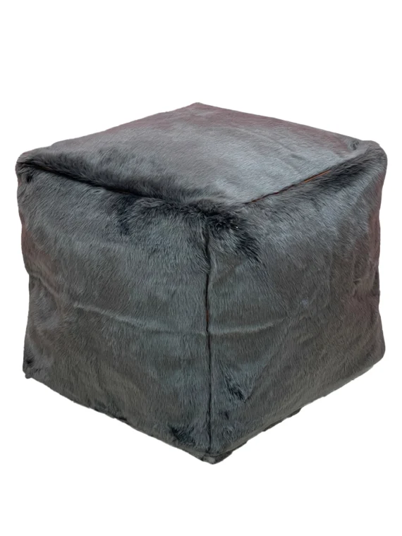 Moroccan ottoman pouf - Misty Gray