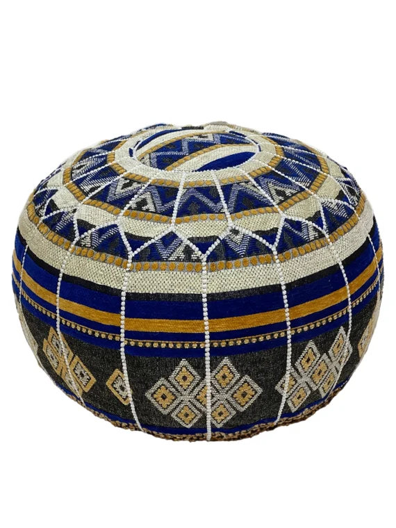 Moroccan ottoman pouf - Navy Nights