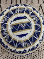 Moroccan ottoman pouf - Navy Nights