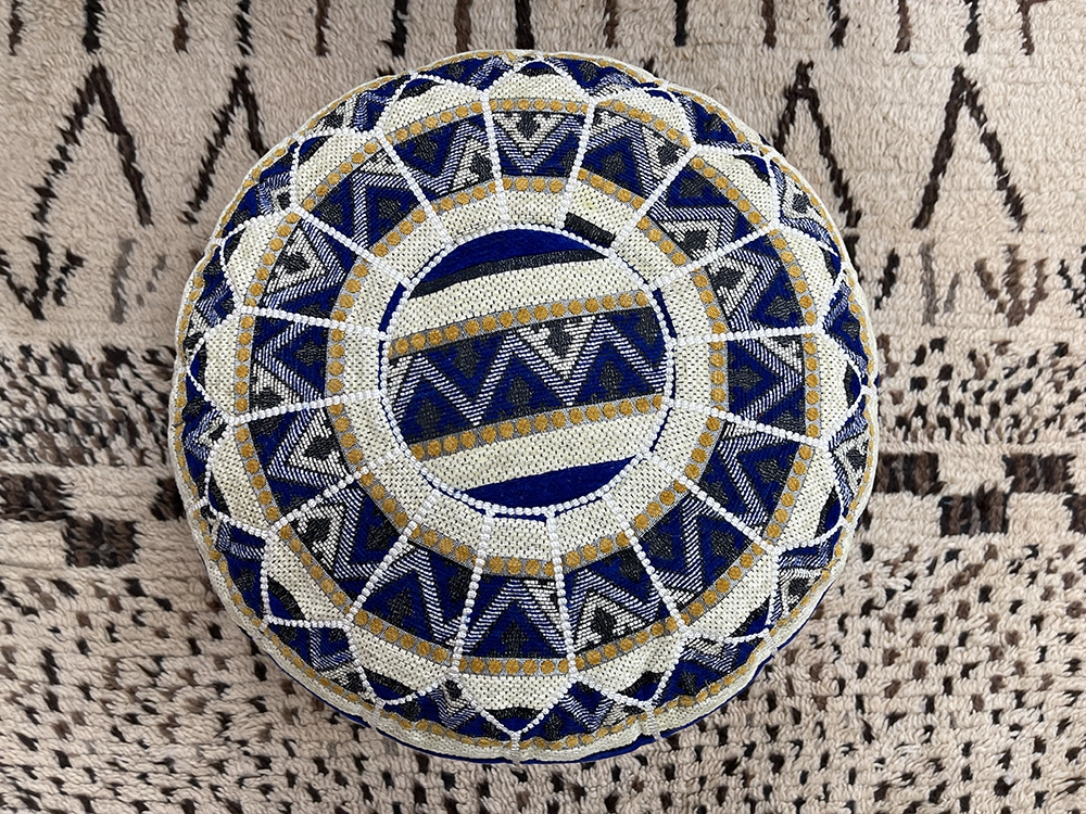 Moroccan ottoman pouf - Navy Nights