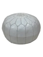Moroccan ottoman pouf - Pearl Pewter