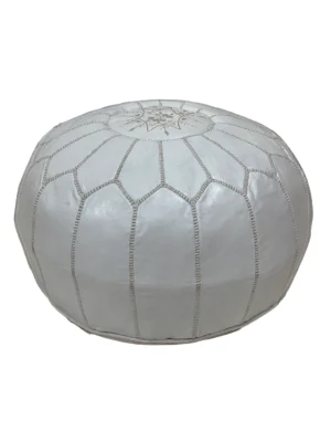 Moroccan Pearl Pewter Pouf