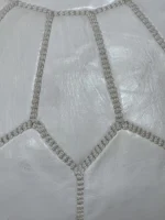 Moroccan ottoman pouf - Pearl Pewter