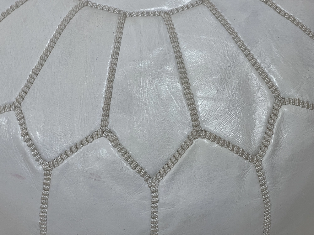 Moroccan ottoman pouf - Pearl Pewter