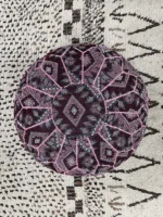 Moroccan ottoman pouf - Pomegranate Pizzazz