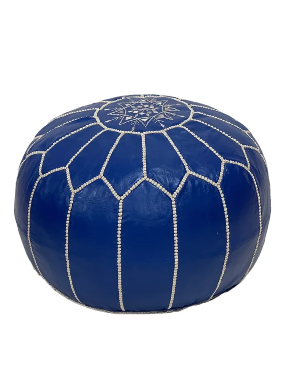 Moroccan ottoman pouf - Powder Blue Paradise