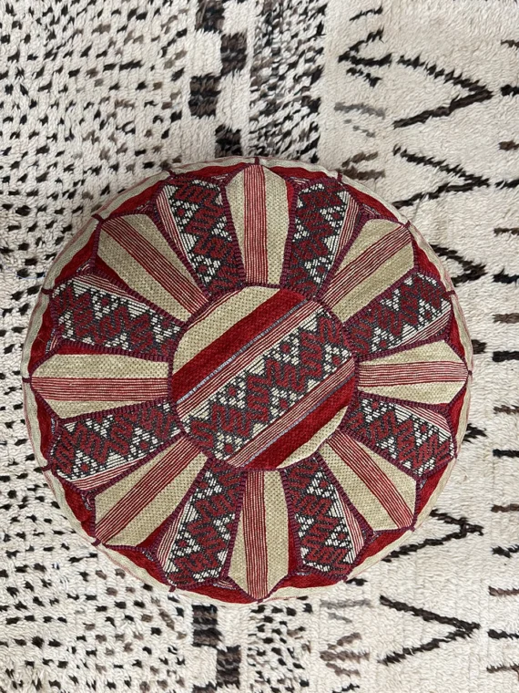Moroccan ottoman pouf - Round  Bazaar