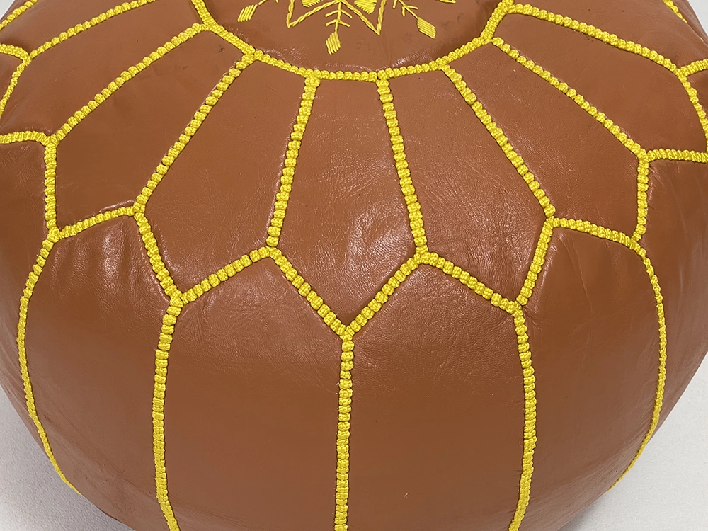 Moroccan ottoman pouf - Saffron Surprise