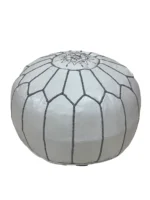 Moroccan ottoman pouf - Snowy Summit