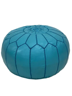 Moroccan Steel Blue Serenity Pouf