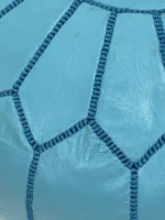 Moroccan ottoman pouf - Steel Blue Serenity