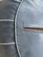 Moroccan ottoman pouf - Milky Gray