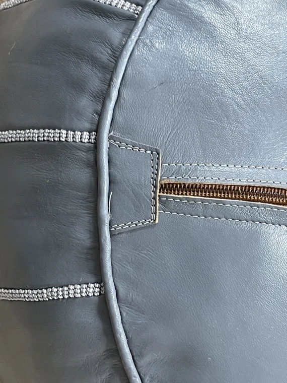 Moroccan ottoman pouf - Milky Gray