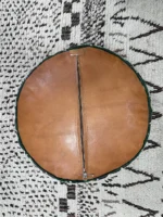 Moroccan ottoman pouf - Almond Cream