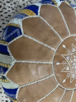 Moroccan ottoman pouf - Azure Oasis
