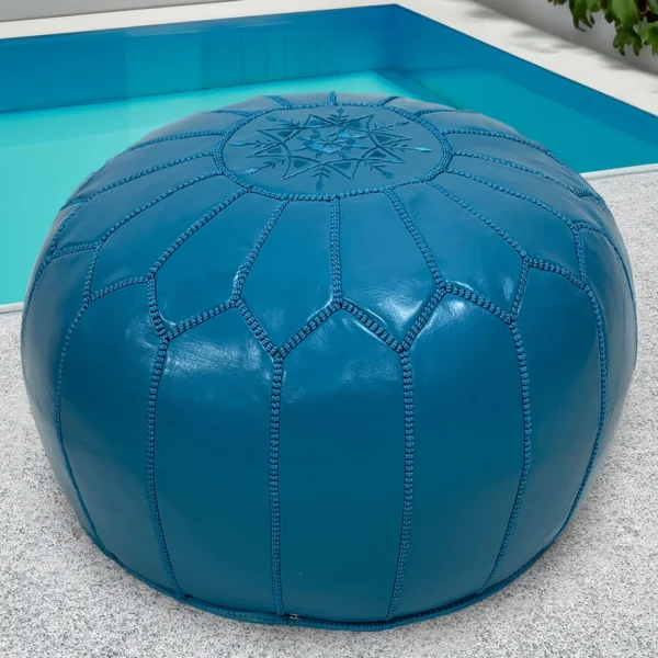 Moroccan Baby Blue Pouf