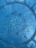 Moroccan ottoman pouf - Baby Blue