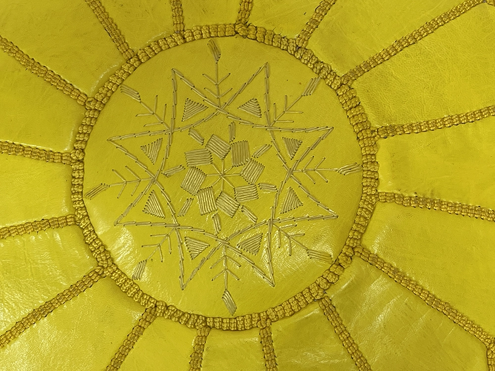 Moroccan ottoman pouf - Banana Glow