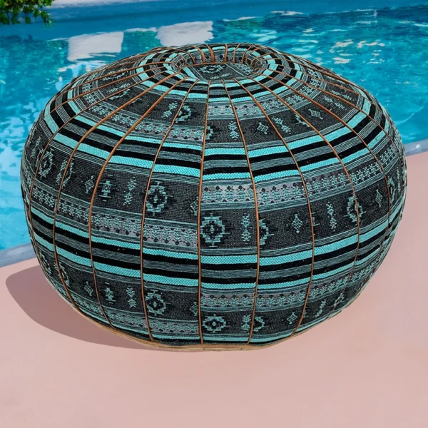 Moroccan Blue Lagoon Pouf