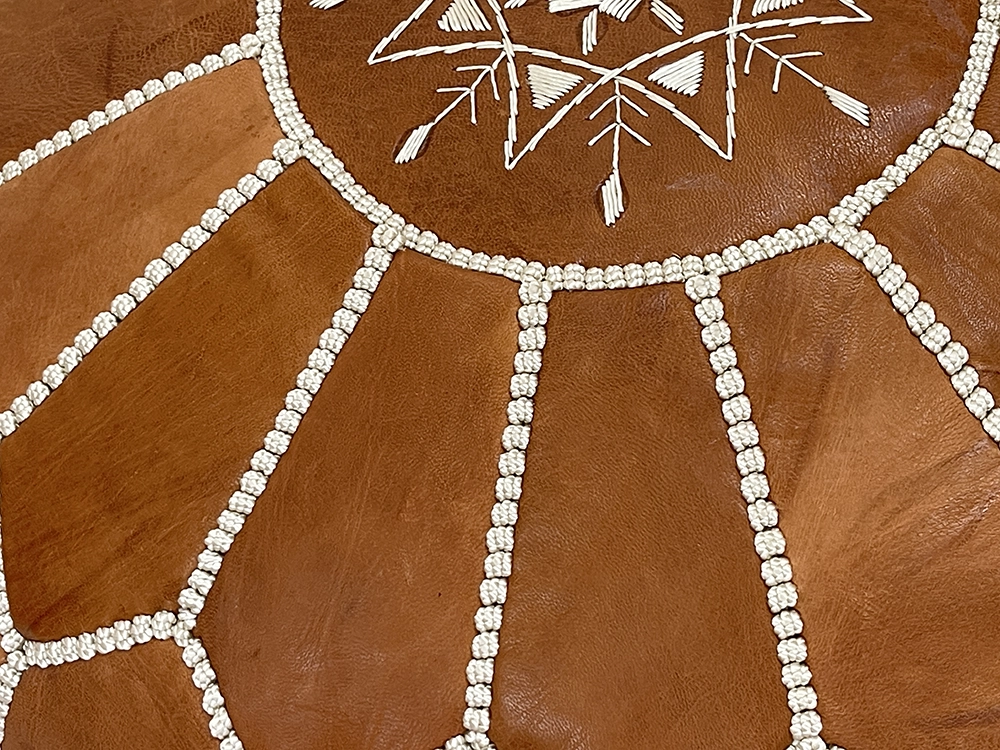 Moroccan ottoman pouf - Brown Berber